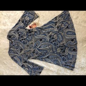 Phase7Seven Womens 18 Cut Neck Floral Bell Sleeve